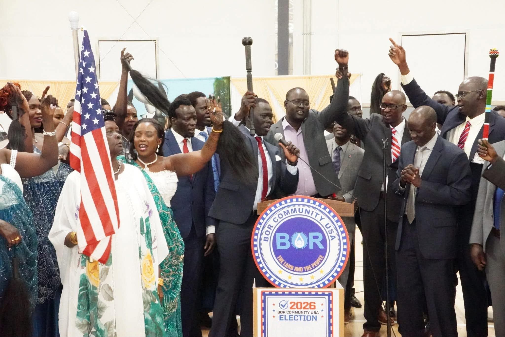 Community members gathered at a public event