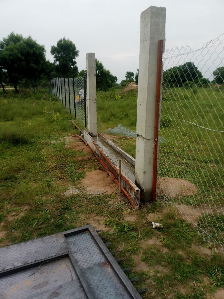 Fence construction progress